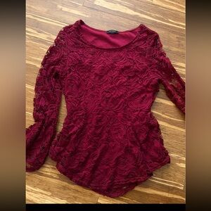 Burgundy Lace Blouse